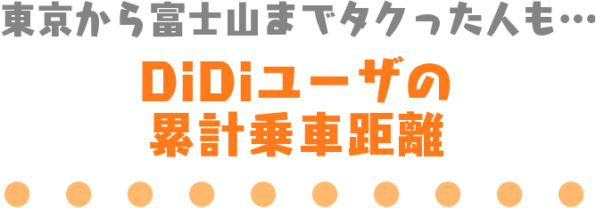 東京から富士山までタクった人も…DiDiユーザーの累計乗車距離