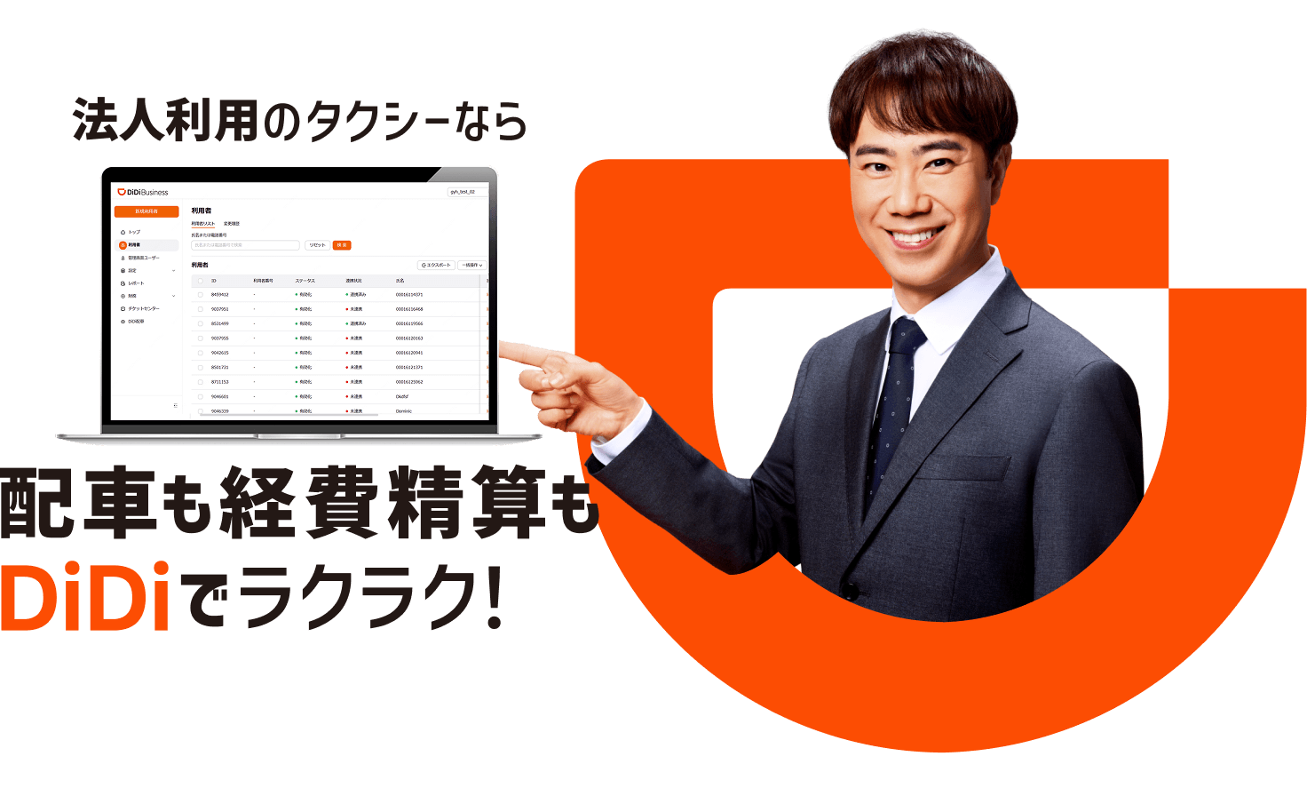 法人利用のタクシーなら、配車も経費精算DiDIでラクラク!